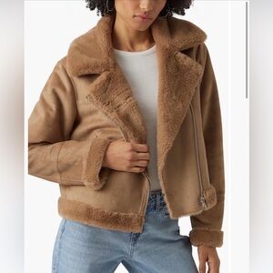 Vera Moda Tan Faux Fur Lined Jacket
